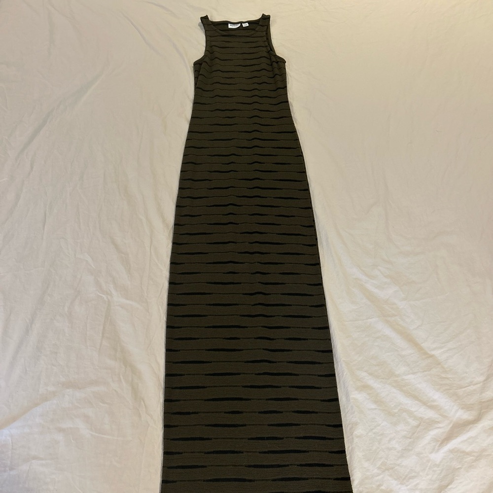 Noisy may Black and Brown Striped Maxi Dress